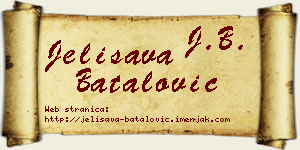 Jelisava Batalović vizit kartica